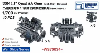 BUNKER WS70034 USN 1.1 Quad AA Guns (с MK Director) Набор для 3D-печати