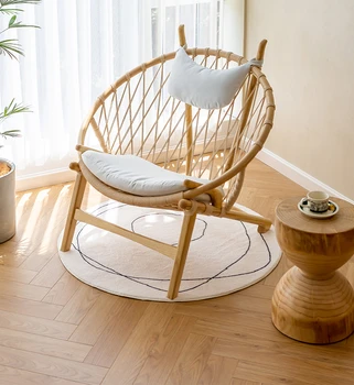 Скандинавский минималистичный тканевый шезлонг сплетенный бытовой интернет знаменитостью ленивый стул кресло для отдыха