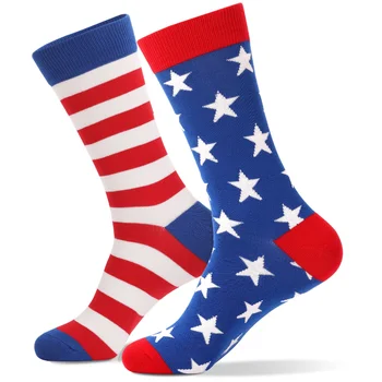 1 пара носков с американским флагом Трампа Носки с американским флагом Полосатые хлопчатобумажные носки Спортивные носки