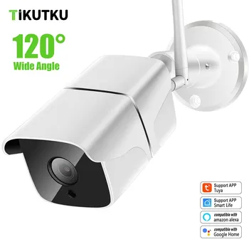 IP-Камера Tuya 1080P WiFi Metal Bullet Cam Наружная Защита безопасности CCTV Видеонаблюдение Обнаружение движения Alexa Google