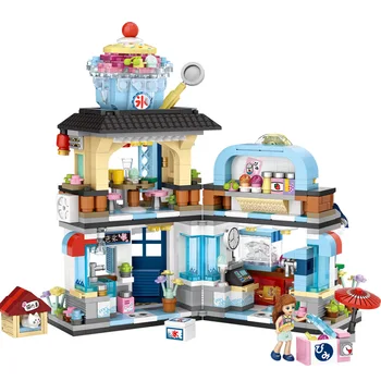 Новая еда, дом, вид с улицы, игрушка-конструктор mimi building block, креативный подарок на день рождения для мальчиков и девочек
