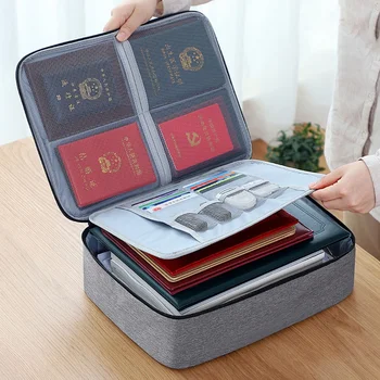 Многофункциональная многослойная сумка для хранения большой емкости, Органайзер для файлов сертификатов, держатель для карт, портфель для паспорта с замком