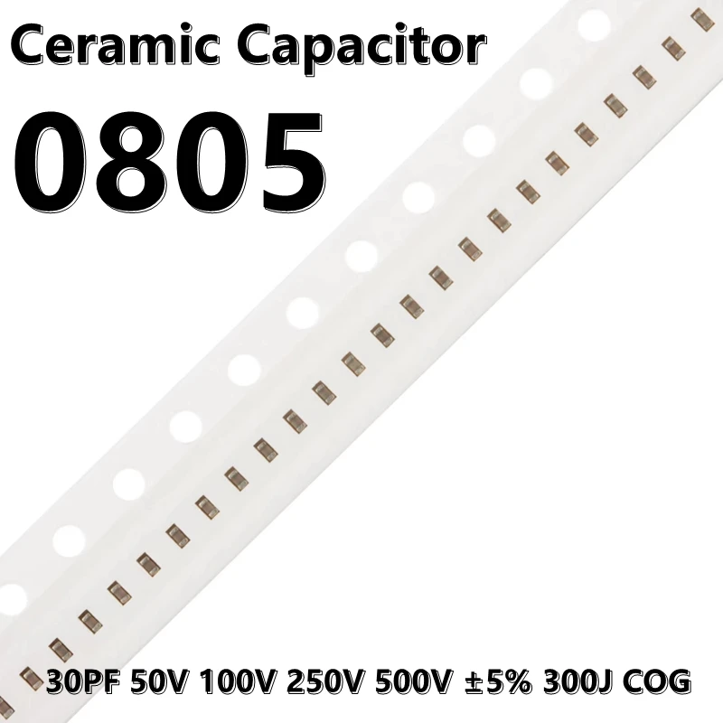 (50шт) 0805 30PF 50V 100V 250V 500V ± 5% 300J Керамические конденсаторы COG 2012 SMD - 0