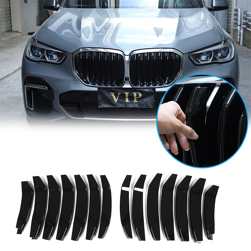 Для BMW X5 G05 2019-2022 ABS черный автомобильный стайлинг, накладка на переднюю решетку автомобиля, аксессуары для модификации экстерьера автомобиля - 0