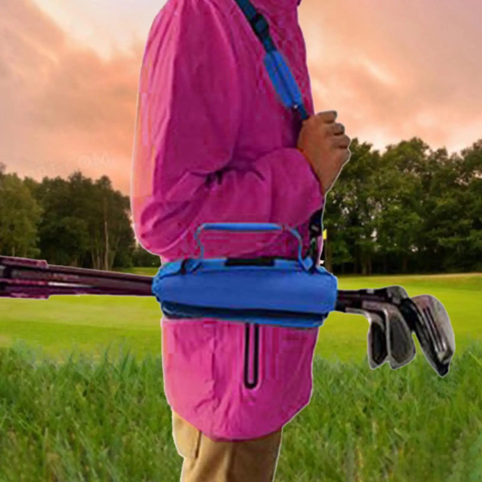 Сумка для клюшки для гольфа, сумка для хранения в рукаве с мешочком для мячей, легкое портативное тренировочное поле с плечевым ремнем, мини-переноска для детей - 0