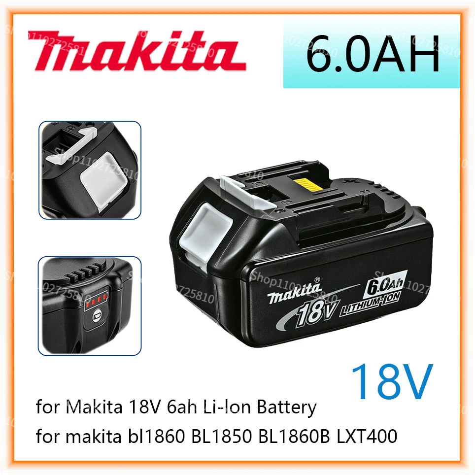 Makita Оригинальная Литий-ионная Аккумуляторная Батарея 18V 6000mAh 18v Сменные Батареи Для дрели BL1860 BL1830 BL1850 BL1860B - 0