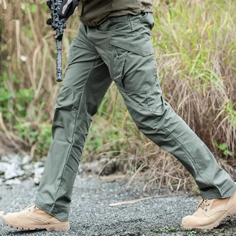 Новые быстросохнущие Легкие брюки-карго, мужские классические повседневные походные армейские тактические джоггеры для бега трусцой, военные брюки с множеством карманов - 0