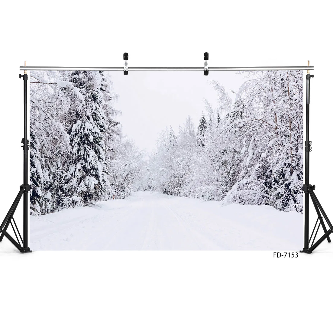 Снежная зимняя лесная дорога, белые фоны для фотографий, индивидуальные фоны для детской портретной фотосессии, реквизит для фотосъемки - 0