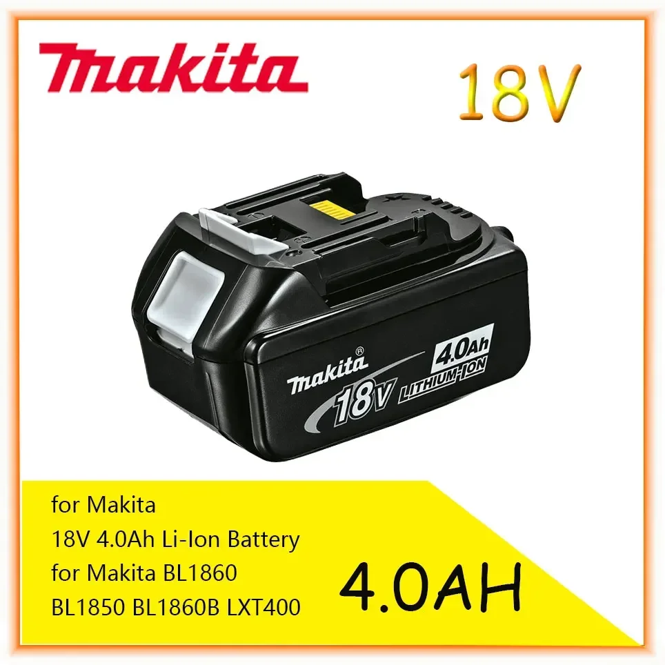 Makita Original 18V 4.0AH 5.0AH 6.0AH Аккумуляторная Батарея для Электроинструментов со Светодиодной Литий-ионной Заменой LXT BL1860B BL1860 BL1850 - 0