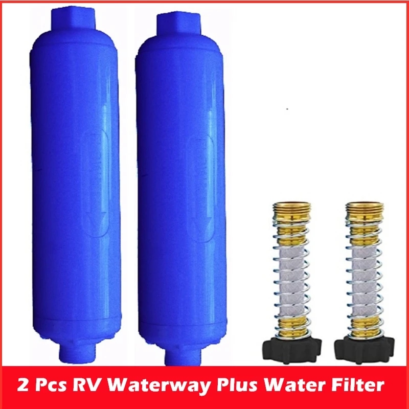Фильтр для воды RV / Marine с гибким шланговым протектором, значительно уменьшает неприятный вкус, запахи, хлор и осадок в питьевой воде - 0