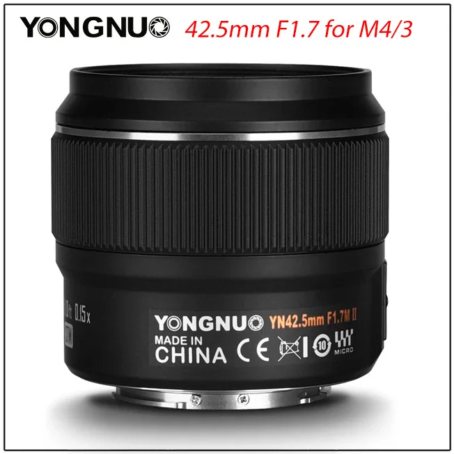 Объектив камеры YONGNUO YN42.5mm 42.5mm F1.7M II Объектив F1.7 Для Беззеркальной камеры Panasonic Olympus с автофокусировкой с креплением M4/3 - 0