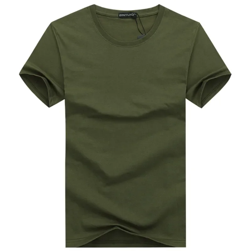 A2807 Простая линия креативного дизайна, однотонные хлопчатобумажные футболки, мужские футболки нового стиля, мужские футболки с коротким рукавом, большие размеры - 0