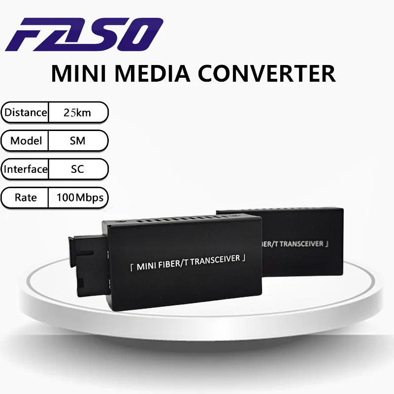 1 пара 10/100 М Мини-Одноволоконный Оптический Приемопередатчик Fibra Optic 25 КМ A/B SC Однорежимный Коммутатор Fiber Ethernet Медиаконвертер - 0