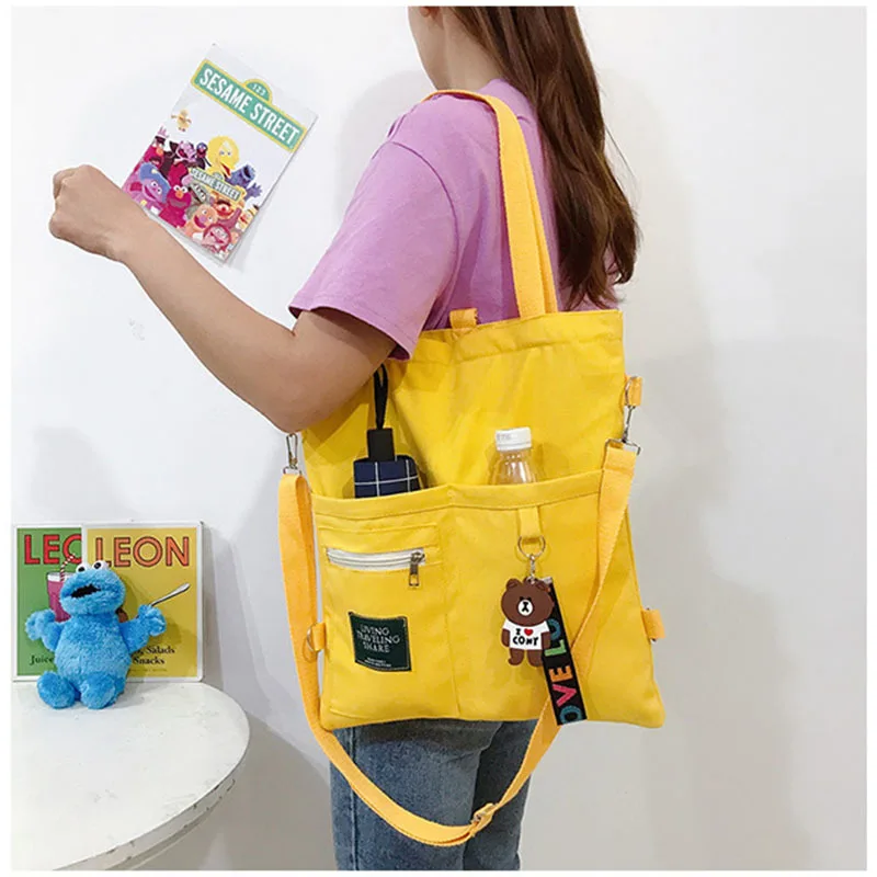 Холщовые сумки через плечо молодежные сумки для покупок Школьные сумки для студенток Повседневные женские сумки-тоут Женская сумка-мессенджер - 0