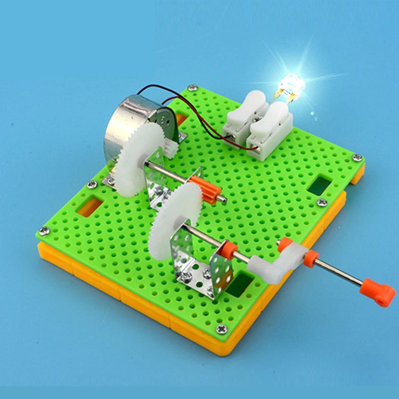 Сделай САМ забавную физическую модель генератора с рукояткой Игрушки для научных экспериментов Учебное Оборудование и расходные материалы - 0