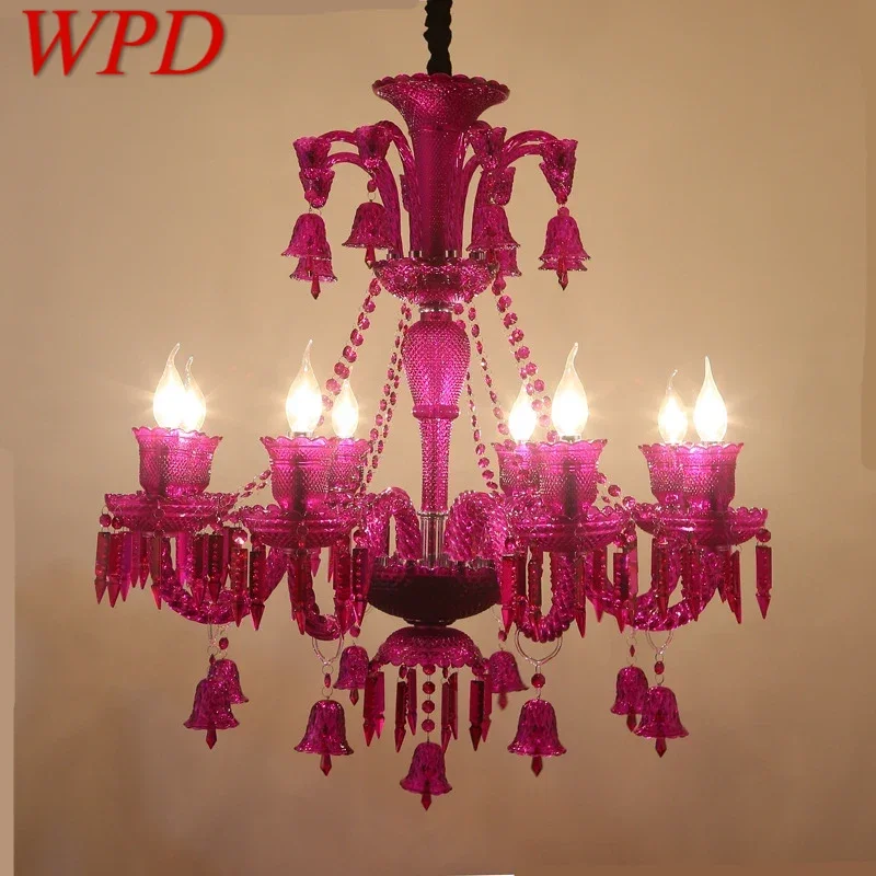 WPD Роскошный Стиль Хрустальный Подвесной Светильник Европейская Свеча Художественная Лампа Гостиная Ресторан Спальня Вилла Люстра - 0