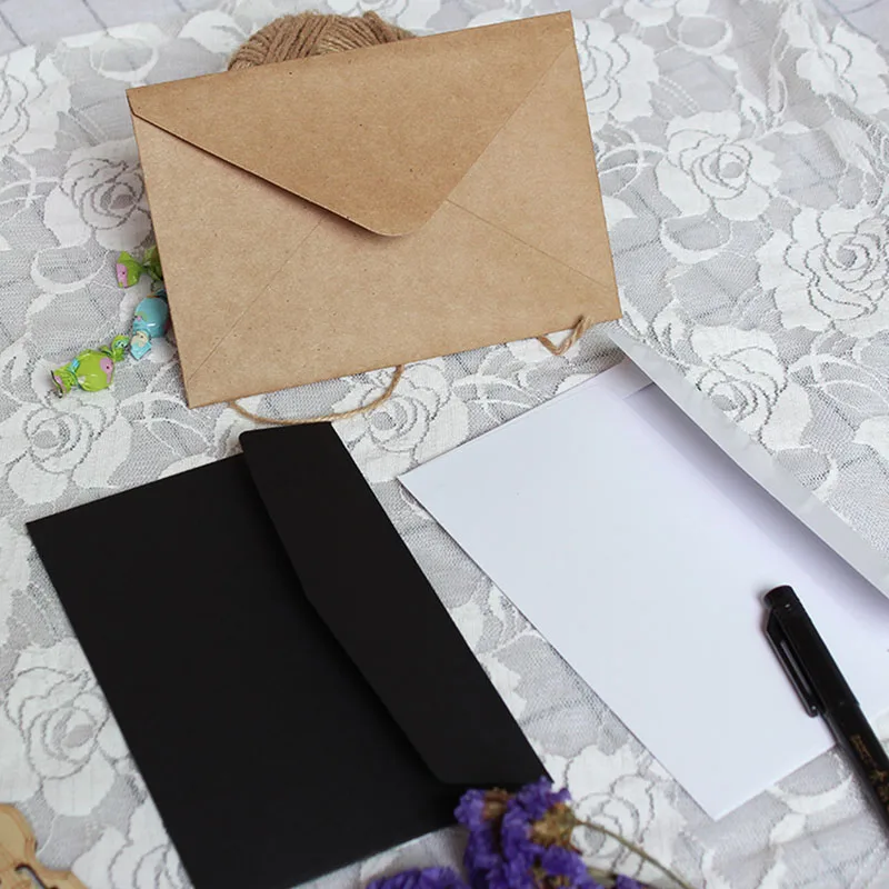 Простой и креативный однотонный ретро-конверт из крафт-бумаги, открытка, поздравительная открытка, приглашение, конверт на новоселье - 0
