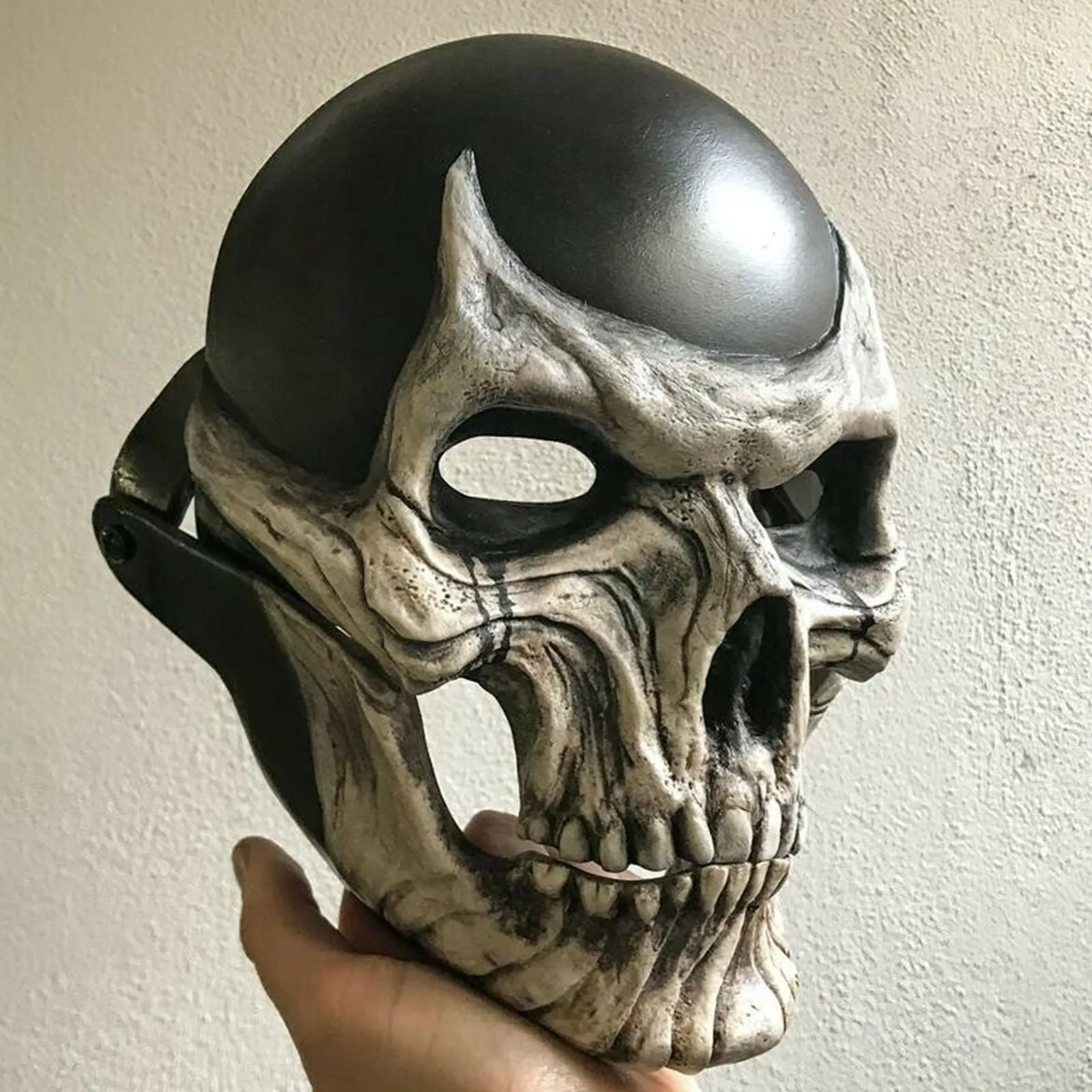 Ужасная маска на Хэллоуин, маска на Хэллоуин, Подвижная челюсть, маска-череп на всю голову, шлем 2022, Шлем-череп, косплей, Мускусный декор для вечеринки - 0