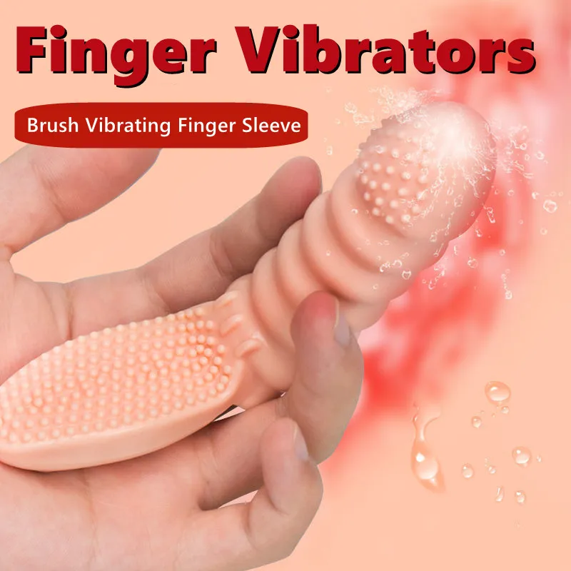 Пальчиковые вибраторы, щетка, вибрирующий рукав для пальцев, стимуляция точки G, массаж, секс-игрушки для мастурбации для женщин, товары для взрослых - 0