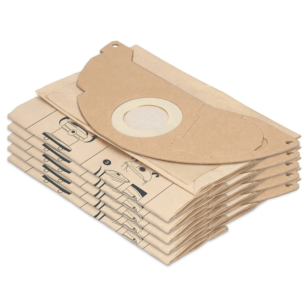 10 упаковок мешков для пылесоса, совместимых с Karcher WD2, MV2, заменяющих Karcher 6.904-322.0 - 0