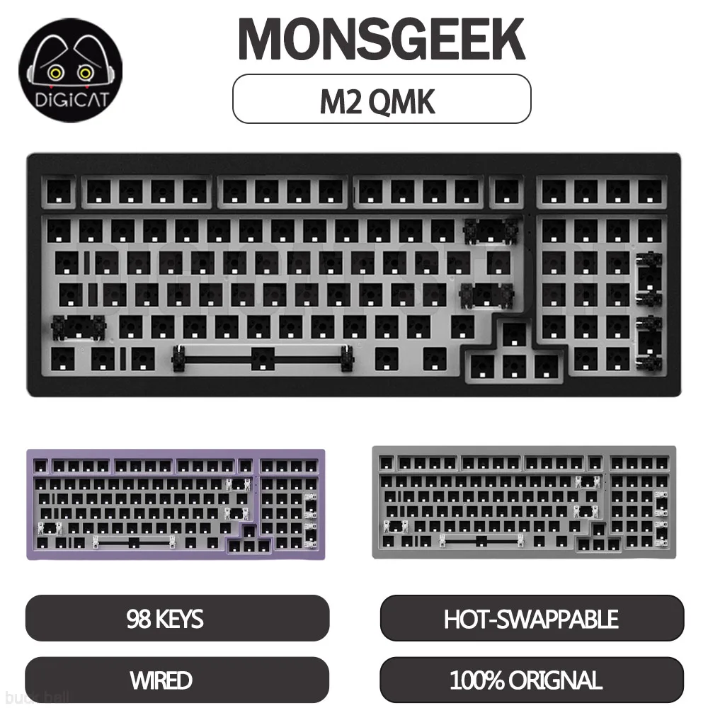 Комплект Механической Геймерской клавиатуры MONSGEEK M2 QMK С Проводной Прокладкой с ЧПУ 98key RGB С горячей заменой Из Анодированного Алюминия На Заказ Комплект клавиатуры Barebone - 0