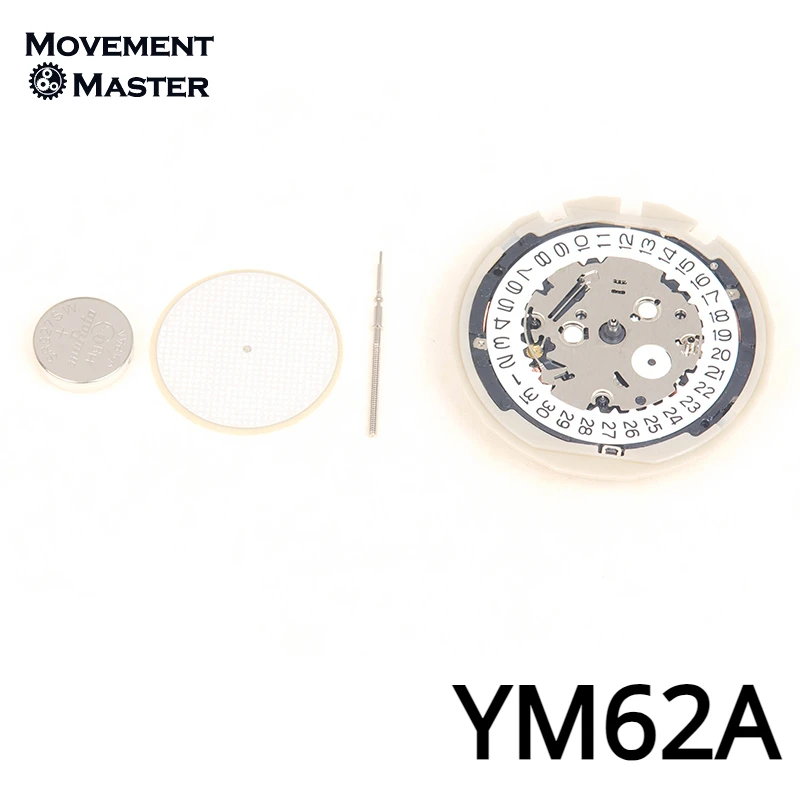 Новый оригинальный механизм Tianmadu YM62 С датой в 3 часа 6 минут Заменит Кварцевый механизм 7T62A, Аксессуары для часового механизма - 0