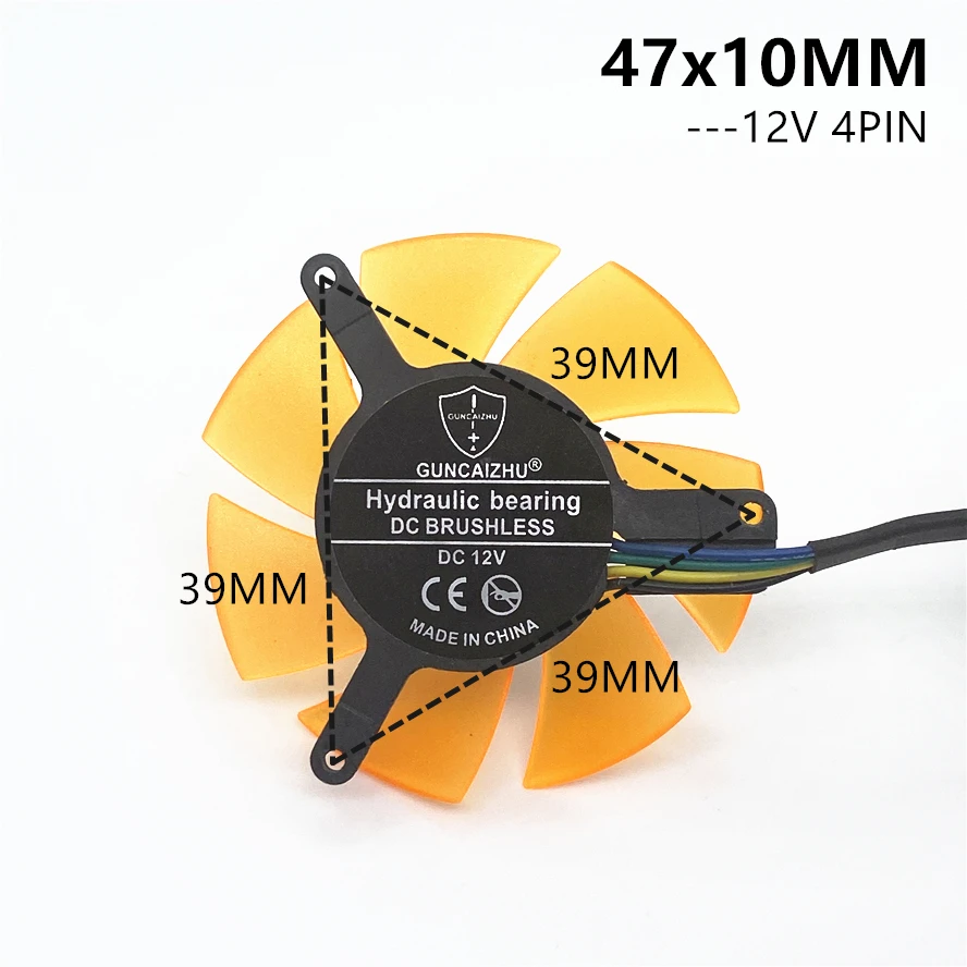 Высококачественная Бесшумная Видеокарта 45 мм 47 ММ Для Лопасти Вентилятора ZOTAC Диаметром 45 мм и Шагом отверстия 39 мм 12V 4PIN - 0