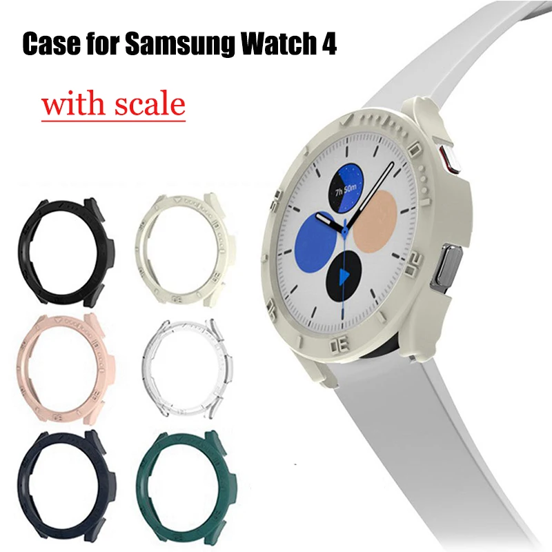 Чехол для ПК Samsung Galaxy Watch 4 5 40 мм 44 мм Рамка Бампера В Виде Ракушки Со Шкалой Защитная Пленка Для Экрана watch4 5 - 0