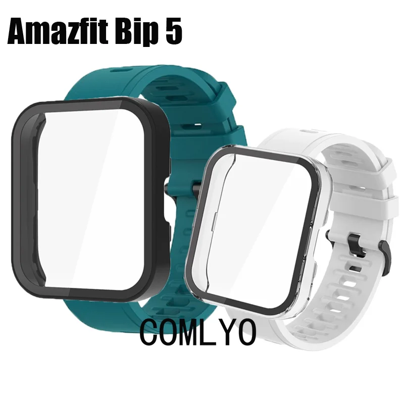 Для Amazfit Bip 5 Чехол Полное покрытие защитный бампер Ремешок bip5 Силиконовая лента спортивный браслет Защитная пленка для экрана - 0