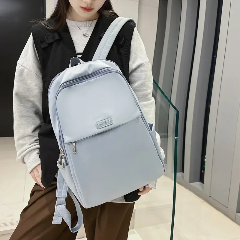 Lawaia Нейлоновый женский рюкзак для ноутбука, модный рюкзак через плечо, сумка на спине, однотонные рюкзаки в элегантном стиле для девочек, сумка для книг 2024 г. - 0