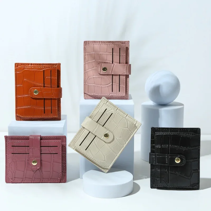 Новый дизайн ниши, сумка для карт, кошелек для монет, женский кошелек с несколькими картами, ins, карамельный цвет, крокодиловое зерно, маленький свежий - 0