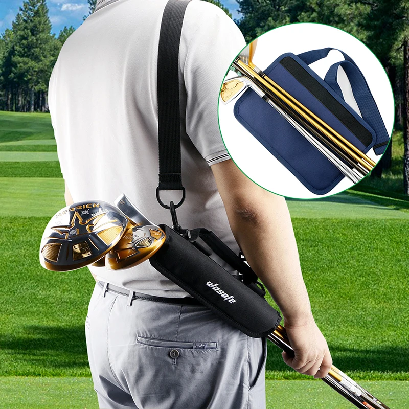 1 шт. Легкая нейлоновая сумка для клюшки для гольфа, портативная сумка для тренировок по гольфу с регулируемыми плечевыми ремнями, сумка для тренировочного рейнджа - 0