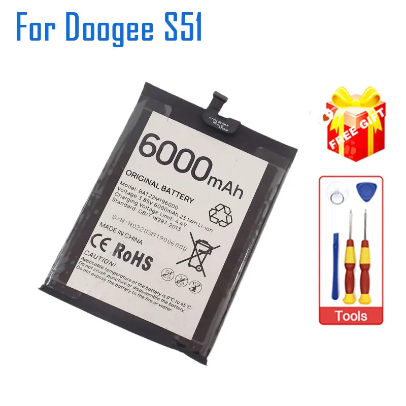 Новый Оригинальный Аккумулятор DOOGEE S51 Внутренняя Батарея Мобильного Телефона Аксессуары Для Ремонта Аккумулятора Смартфона DOOGEE S51 - 0