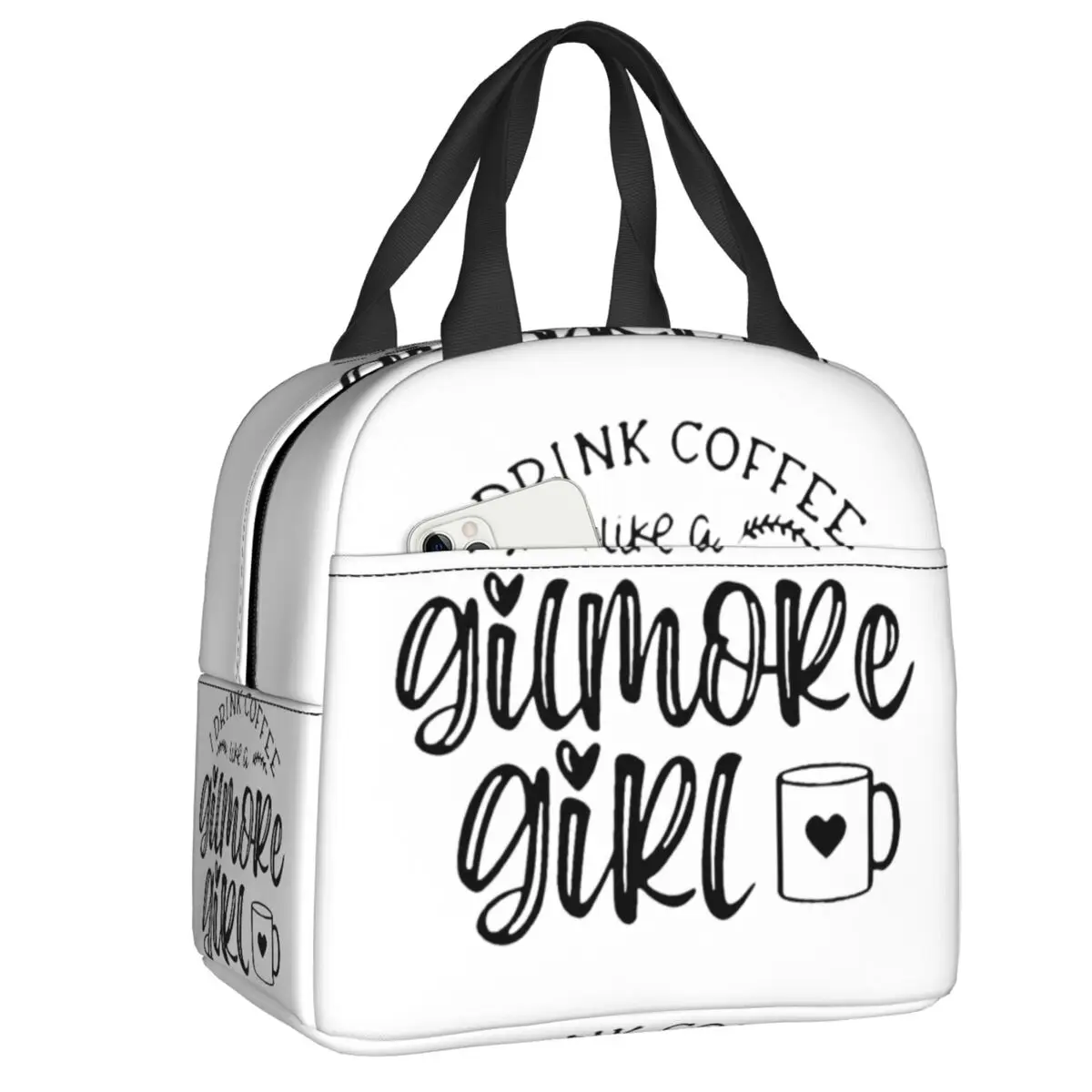 Пейте кофе, как девушка Гилмор, сумка для ланча Многоразового использования, термоохладитель, Изолированный ланч-бокс, сумки для работы, школы, пикника - 0