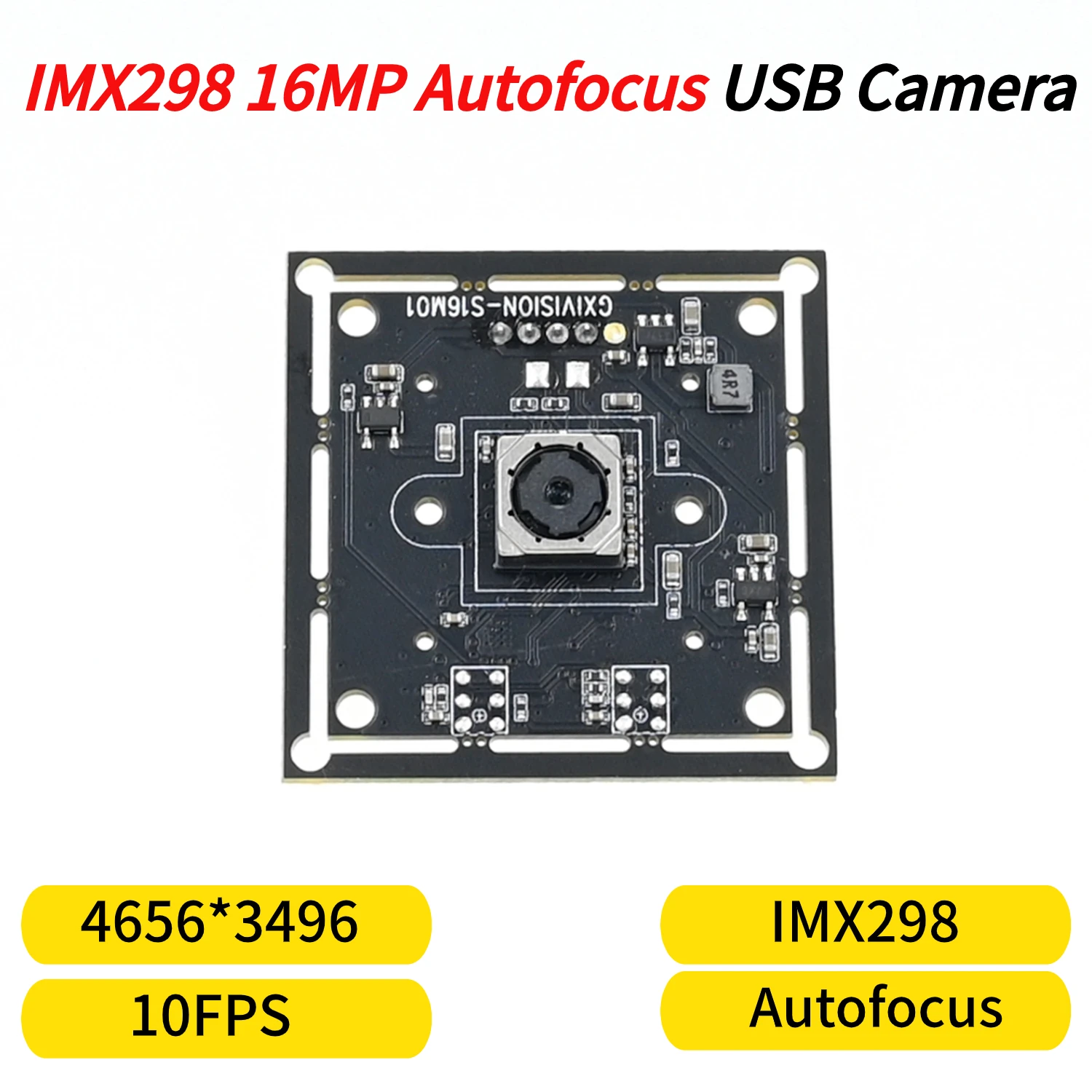 IMX298 16-Мегапиксельный Модуль USB-камеры с автофокусом, 16-Мегапиксельная Веб-камера с автофокусировкой HD, 4656x3496 10 кадров в секунду, подключи и играй Для Android Linux Windows - 0