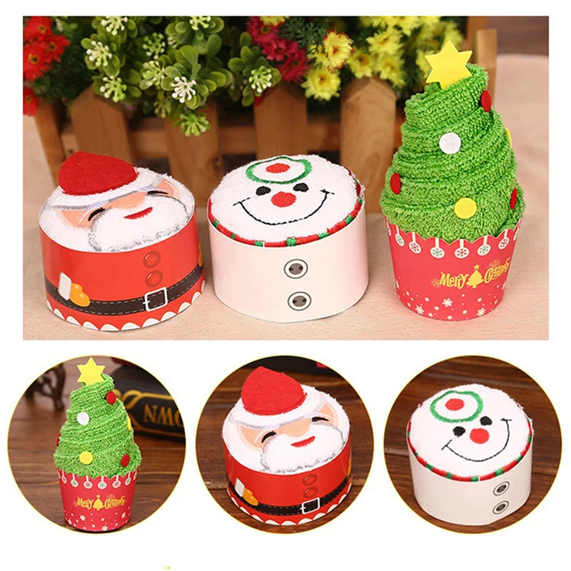 Рождественское Креативное Полотенце Для Торта, Подарочная Мочалка, Кухонное Полотенце, Рождественские Милые Подарки Для Полотенец Navidad Envio Gratis Weihnachten - 0