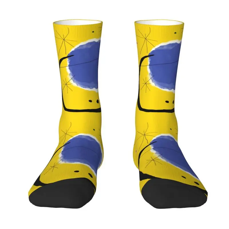 Забавные носки The Gold Of The Azure Женские мужские Теплые спортивные футбольные носки с 3D принтом Joan Miro в стиле абстрактного искусства - 0
