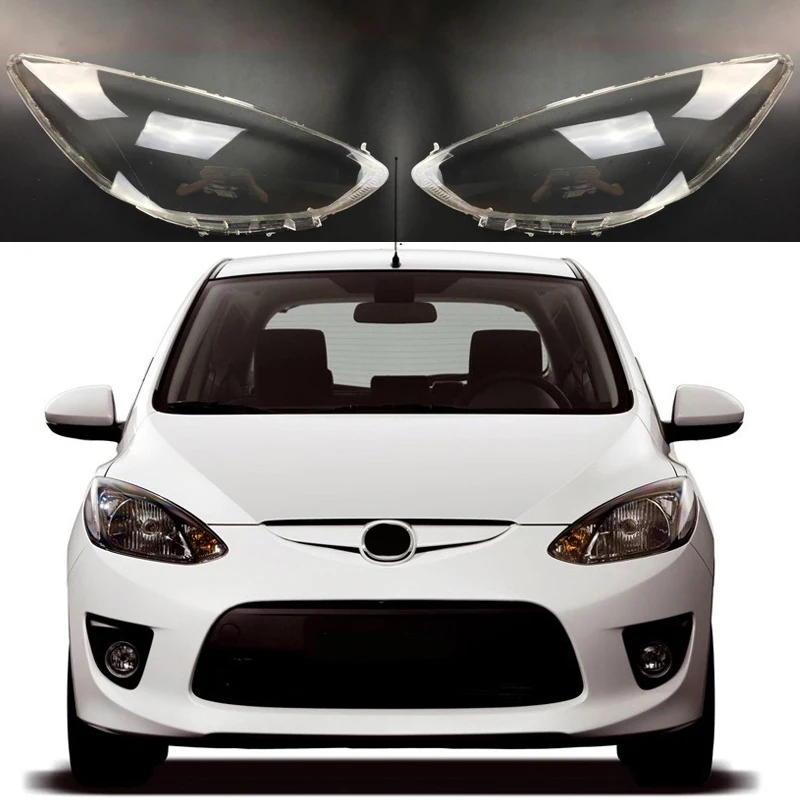 Корпус правой фары автомобиля Абажур Прозрачная крышка Стеклянная крышка объектива фары для Mazda 2 2007-2012 - 0