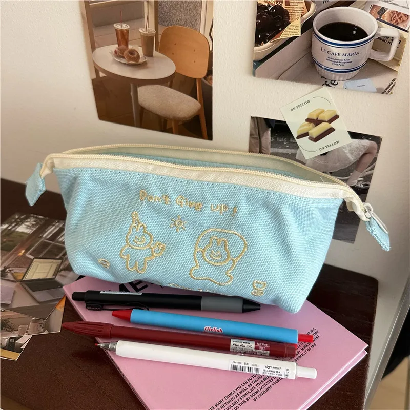 Сумка для карандашей большой емкости, мультяшная канцелярская сумка, пенал в стиле Ins, Многофункциональная сумка для хранения канцелярских принадлежностей, Школьная сумка для карандашей. - 1