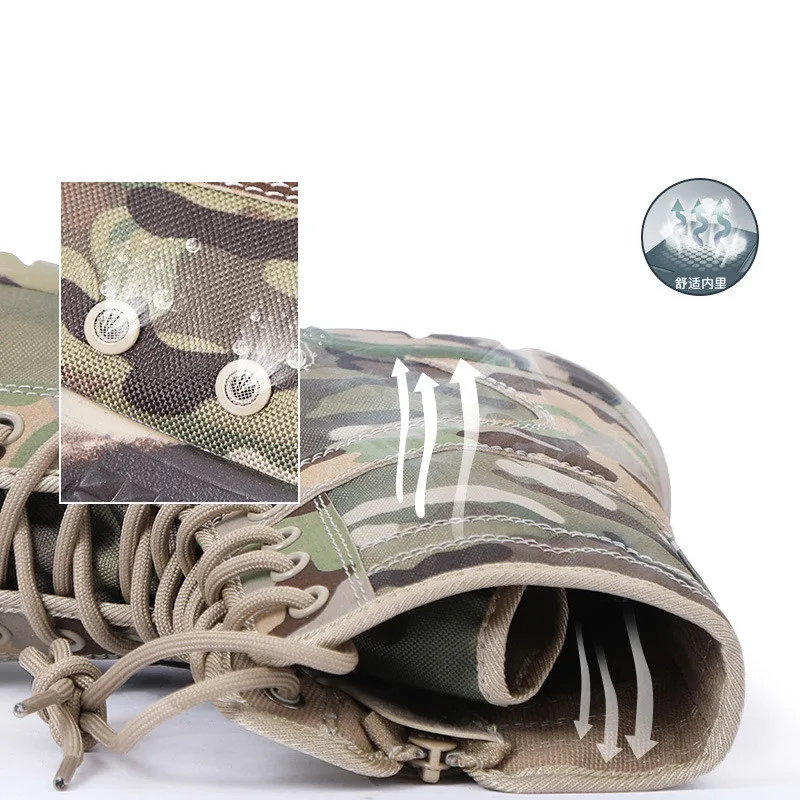 Прямые продажи с фабрики Военные ботинки Тактические походные кроссовки Мужская уличная боевая водонепроницаемая обувь Спорт Кемпинг Военная подготовка - 1
