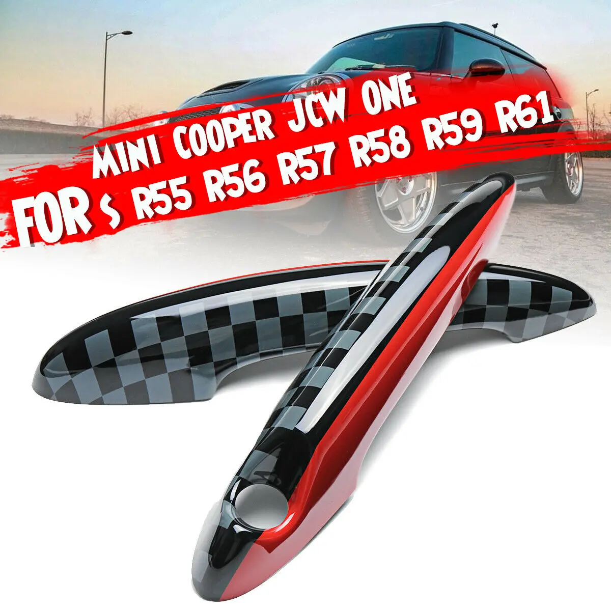 2 x Крышка дверной ручки ABS для Mini Cooper JCW ONE S R55 R56 R57 R58 R59 R61 - 1