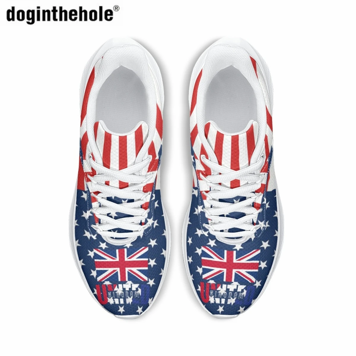 Doginthehole С художественным принтом британского флага, повседневные кроссовки для женщин, мужская спортивная обувь для активного отдыха, повседневные износостойкие кроссовки для бега - 1
