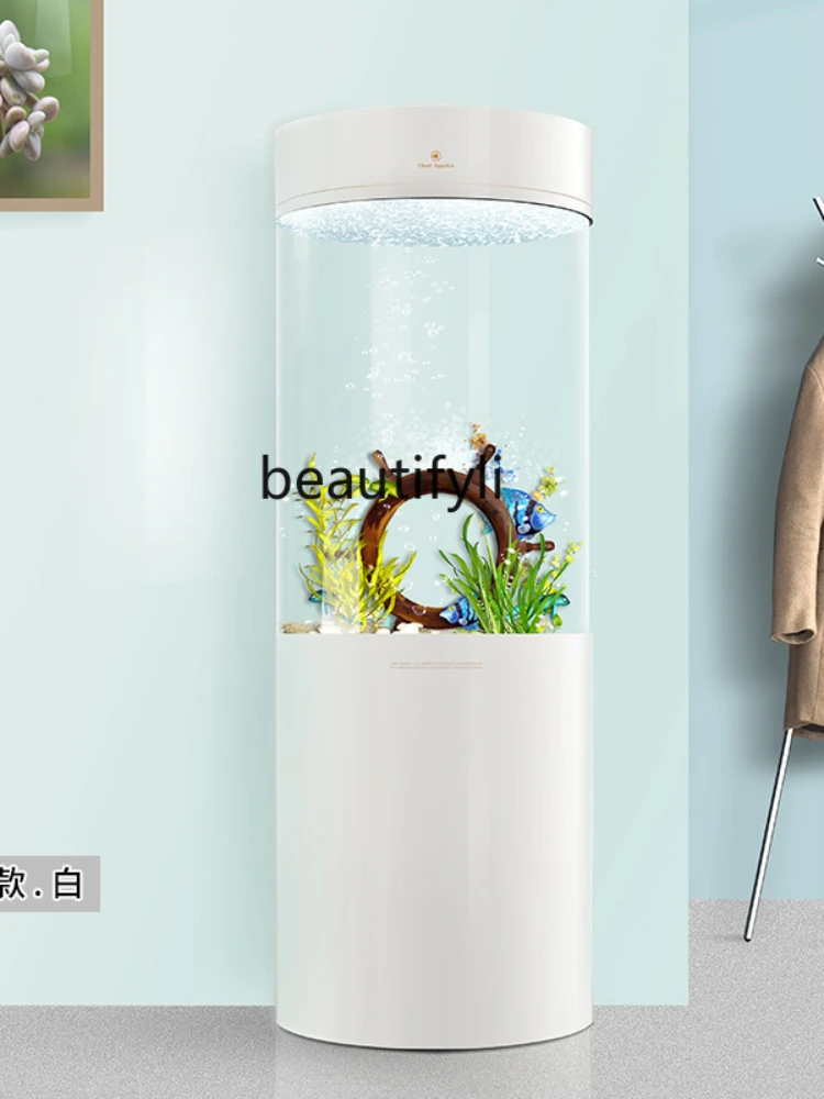 Цилиндр для аквариума для гостиной малого и среднего размера, Акриловый белый аквариум - 1