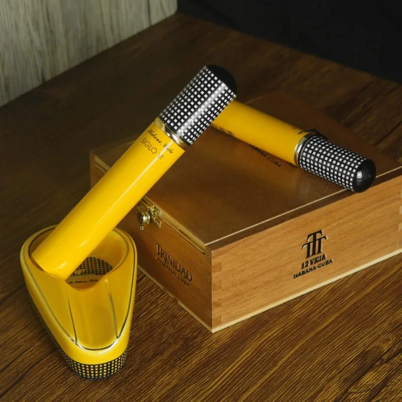 Портативный портсигар для электронных сигарет с подкладкой из кедрового дерева, держатель Хьюмидора, Алюминиевая коробка для сигар, Дымовая трубка - 1