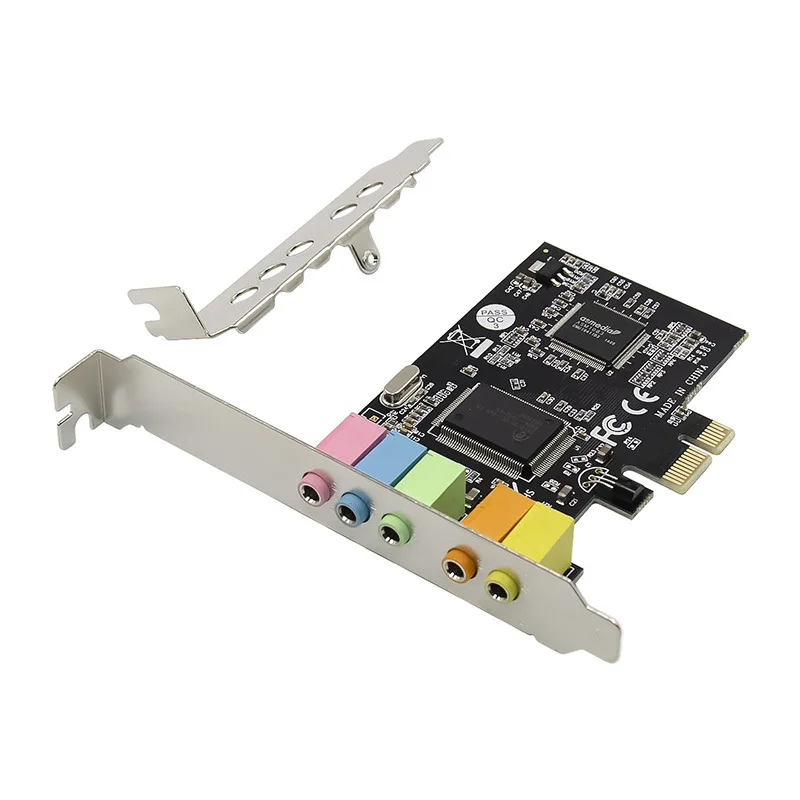 CMI8738 5.1 / 6CH PCI-E X1 3D стереоэффект объемного звучания Аудио и видео Звуковая карта для домашних развлечений CMI8738 - 1
