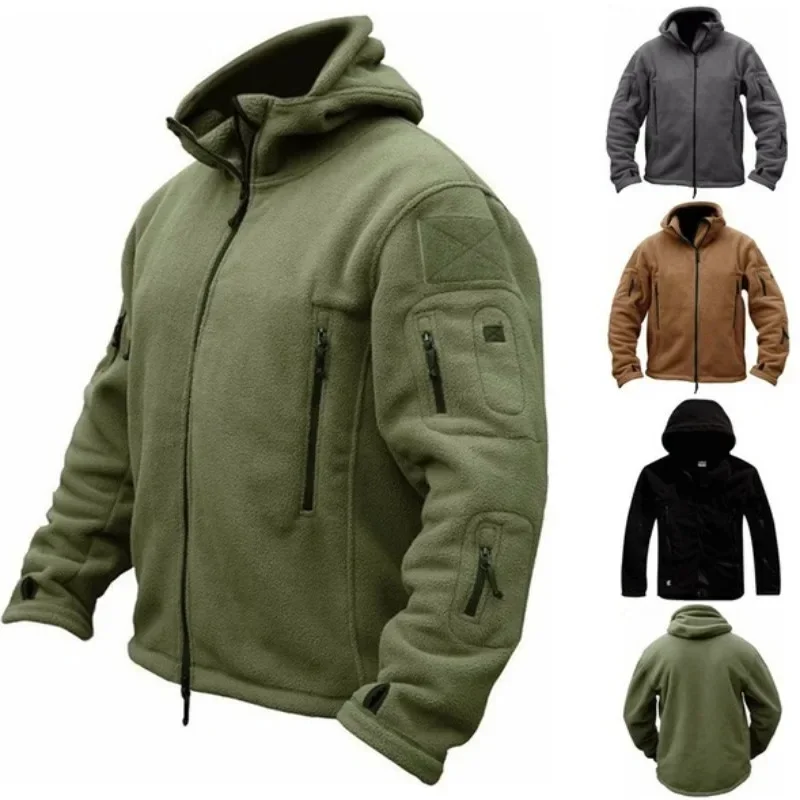 Мужские куртки-ветровки из флиса, мужская спортивная тактическая куртка, армейская флисовая куртка для активного отдыха, походов, Polar Coat - 1