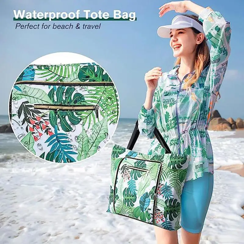 Водонепроницаемая сумка для бассейна, дорожная пляжная сумка, легкая пляжная сумка большой емкости, сумка для бассейна с карманами, большая пляжная сумка, защищенная от песка. - 1