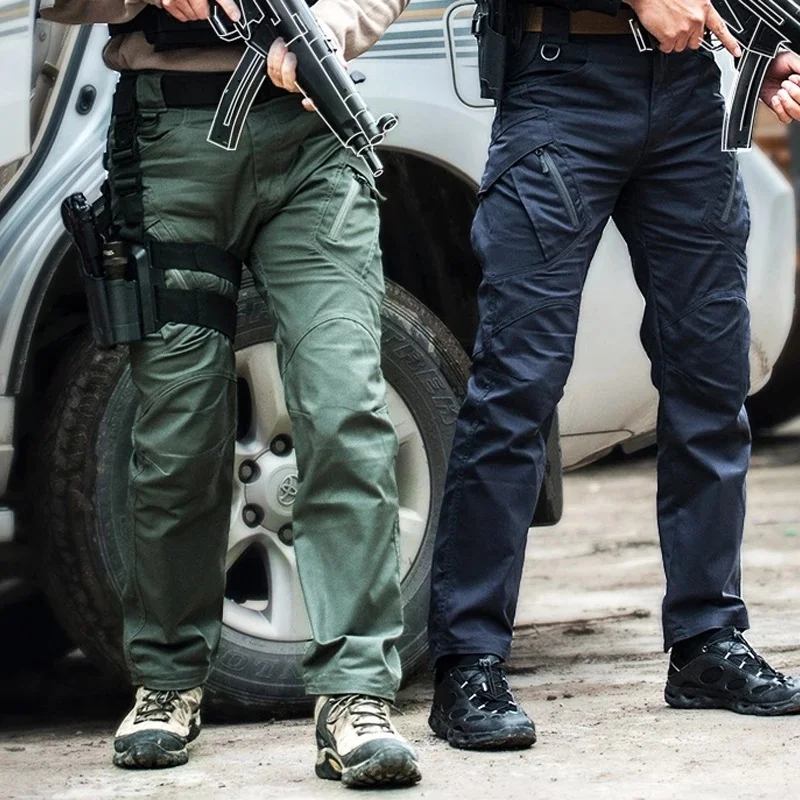 Новые быстросохнущие Легкие брюки-карго, мужские классические повседневные походные армейские тактические джоггеры для бега трусцой, военные брюки с множеством карманов - 1