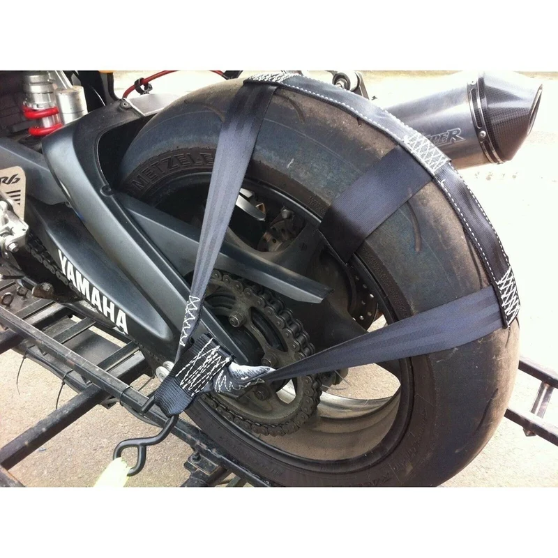 2X Универсальных крепления для транспортировки квадроцикла на мотоцикле из полиэстера Для крепления заднего колеса мотоцикла, лямки ремня безопасности - 1