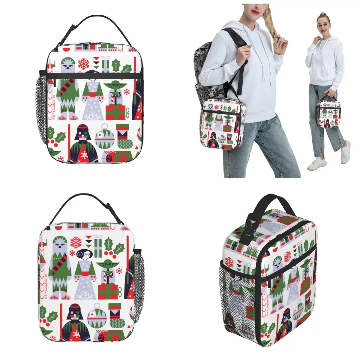Сумки для ланча с изоляцией Disney Wars Star Christmas, термосумка, контейнер для ланча, Большая сумка-тоут, ланч-бокс, сумка для еды, Офисная сумка для путешествий - 1
